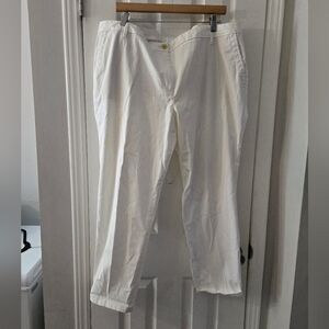 Talbots White Ankle Cropped Pants Relaxed Fit